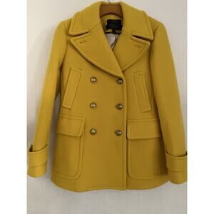 J.CREW Stadium Cloth Nello Gori Majesty Peacoat Women 2 Yellow Wool Blend